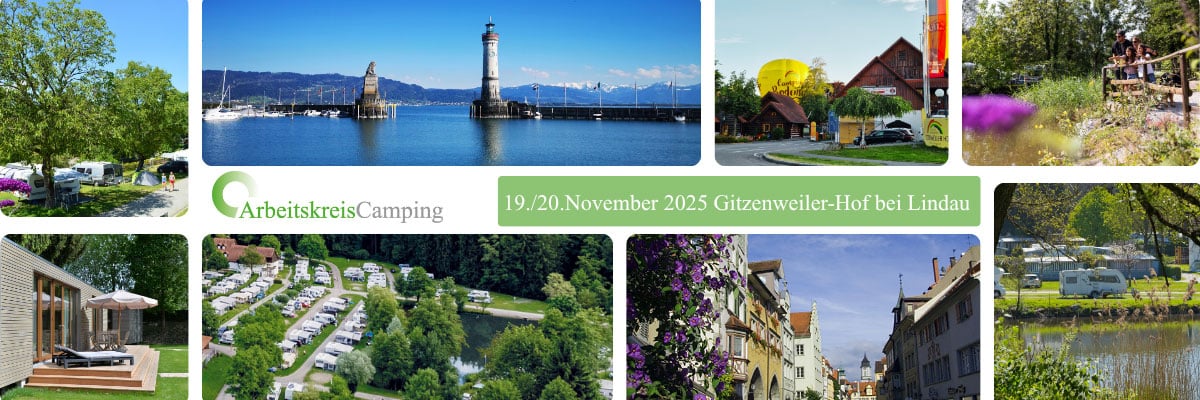 Die konstituierende Sitzung des neuen AK Camping findet am 19. & 20.11.2025 ab 13:00 Uhr auf dem Gitzenweiler-Hof in Lindau am Bodensee statt.
